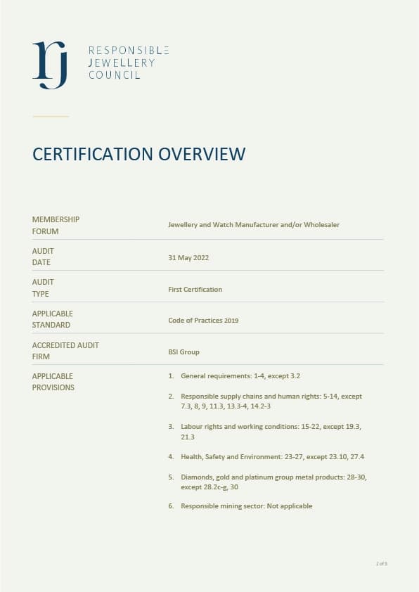 RJC Certificate